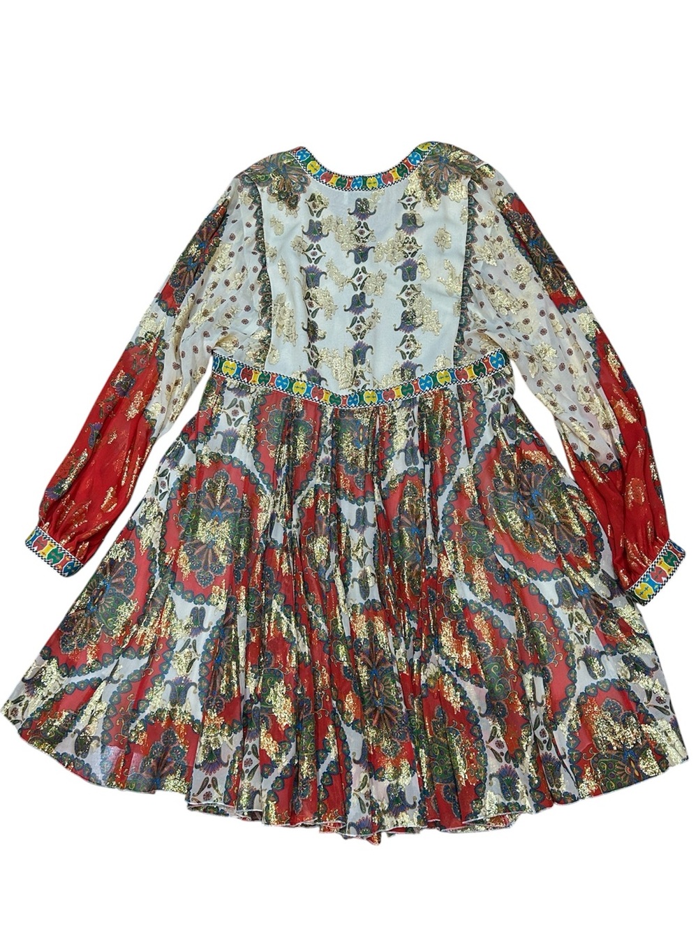 ETRO Abito Irima Silk Metallic Mini Boho Dress - Picture 10 of 13